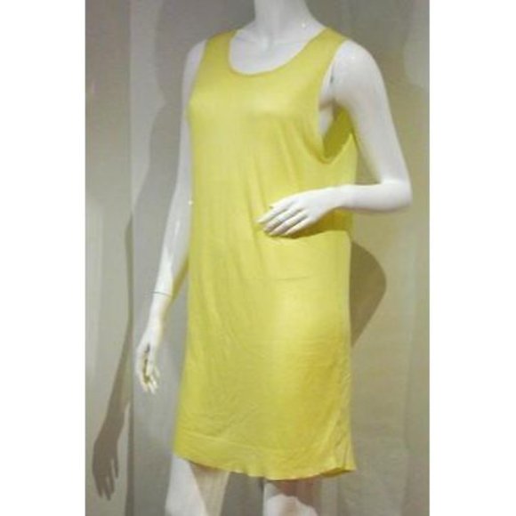 JUST FEMALE Copenhagen Back Button YELLOW Long MOSS TOP Rayon / Silk S $140 - Picture 1 of 1